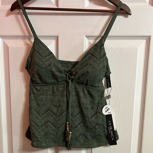 La Blanca Olive Camisole with Lace Detail “ONLY Blouse